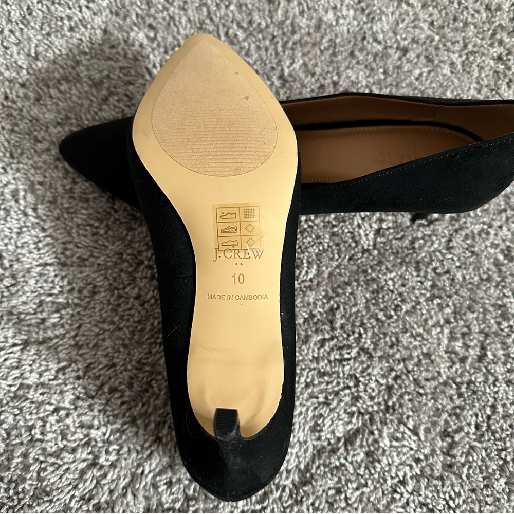 J.Crew Elsie Pumps Black Suede Women’s Size 10 NWOT 3 Inch - Picture 7 of 9